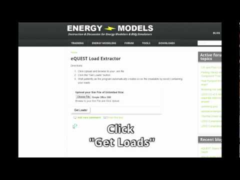 The eQUEST Load Extractor is a great tool which we demonstrate in the video.