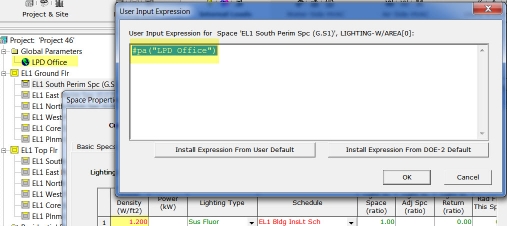 LPD Global Parameter user Expression Example